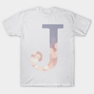 The Letter J Purple Lights Design T-Shirt